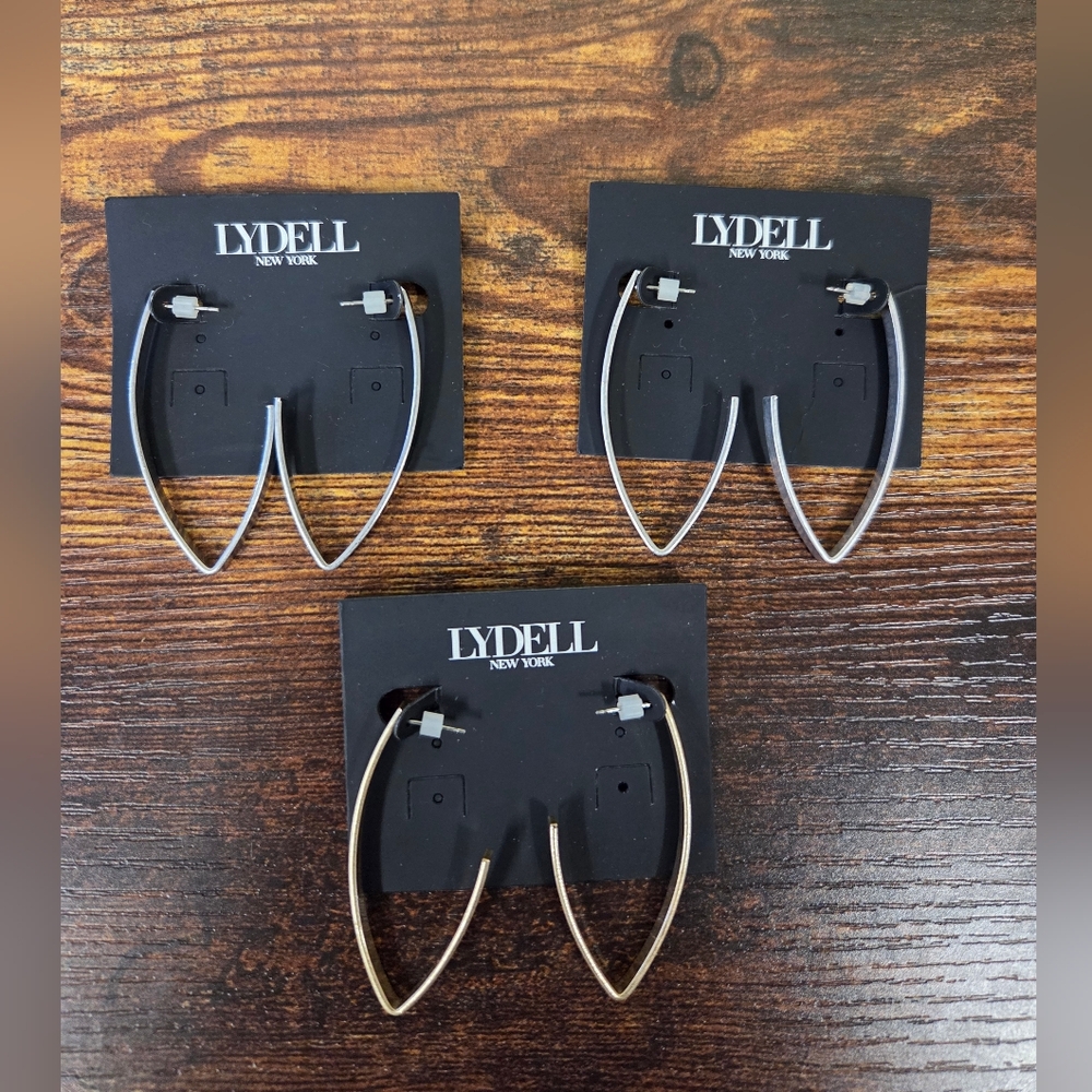 BOGO💖Lydell NYC V-Hoop Earrings Lot of 3 Pairs